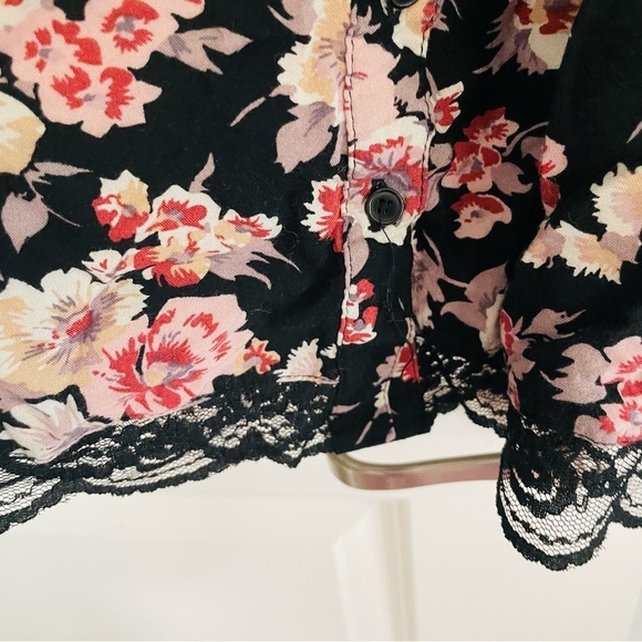 Target Brand Floral Black Lace Button Down Mini Dress Size XS - Picture 8 of 13